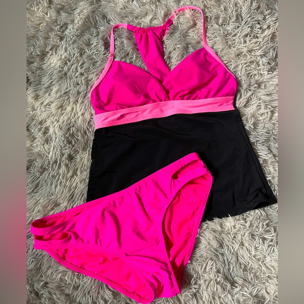NOBO pink bikini with halter full lenth top